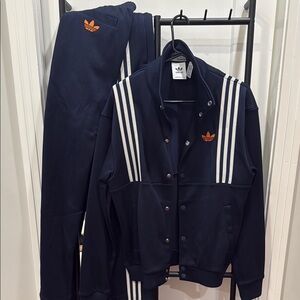 Adidas Originals Navy and White Tracksuit